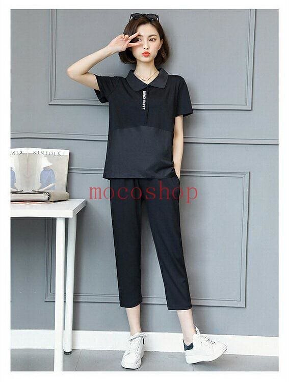 上下セット レディース 二次会 カジュアル 2点セット 披露宴 スーツパンツ 結婚式 春 セットアップ 半袖 夏