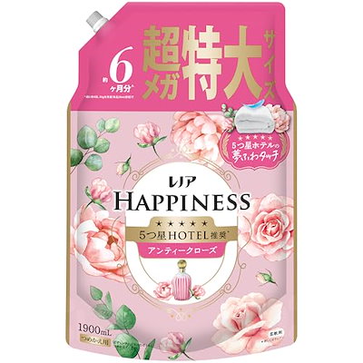 他サイト： レノア ハピネス 夢ふわタッチ 柔軟剤 アンティークローズ 詰め替え 1900mL [大容量]の商品画像