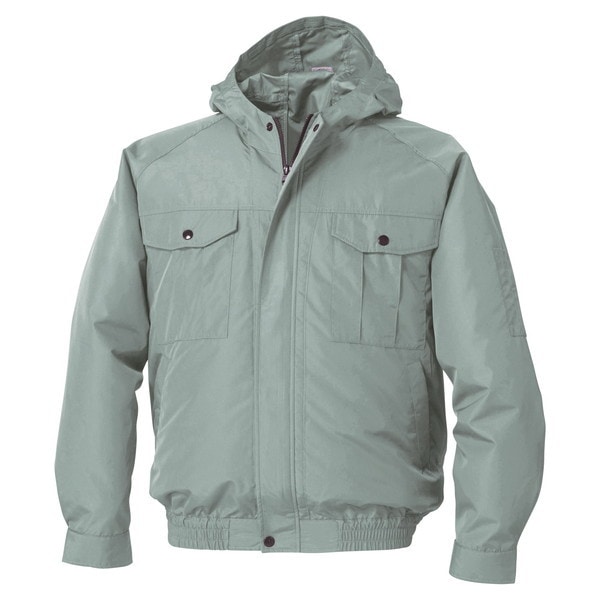 KU90810モスグリーンM フード付ポリエステル製ワーク