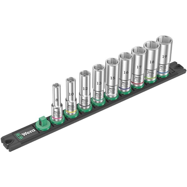 WERA ヴェラ 差込角3/8SQ 収納レール付き 9点組 ディープソケットレンチセット 005440 工具 ツール DIY 作業工具 道具