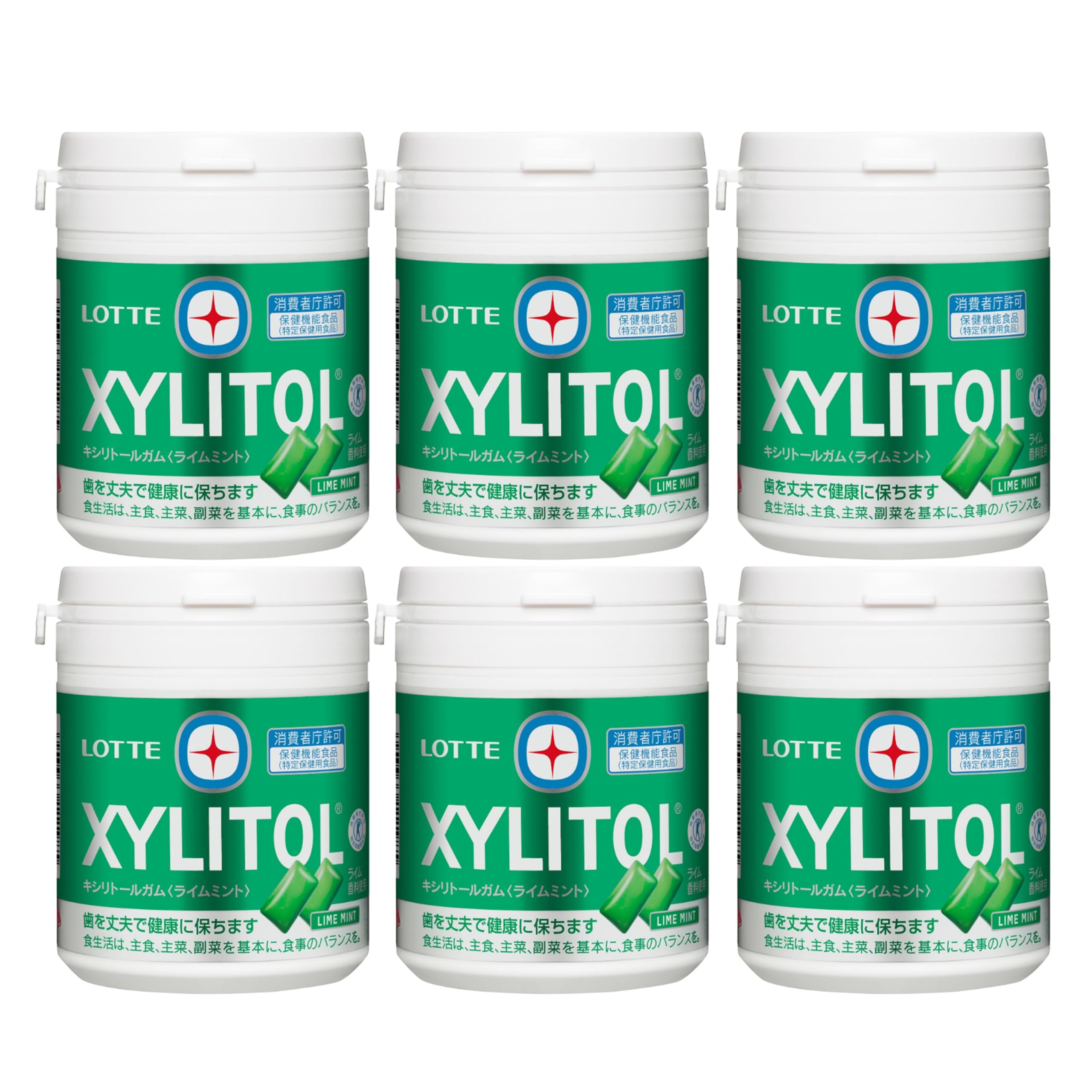 キシリトールガム(ライムミント)ファミリーボトル 133g×6個