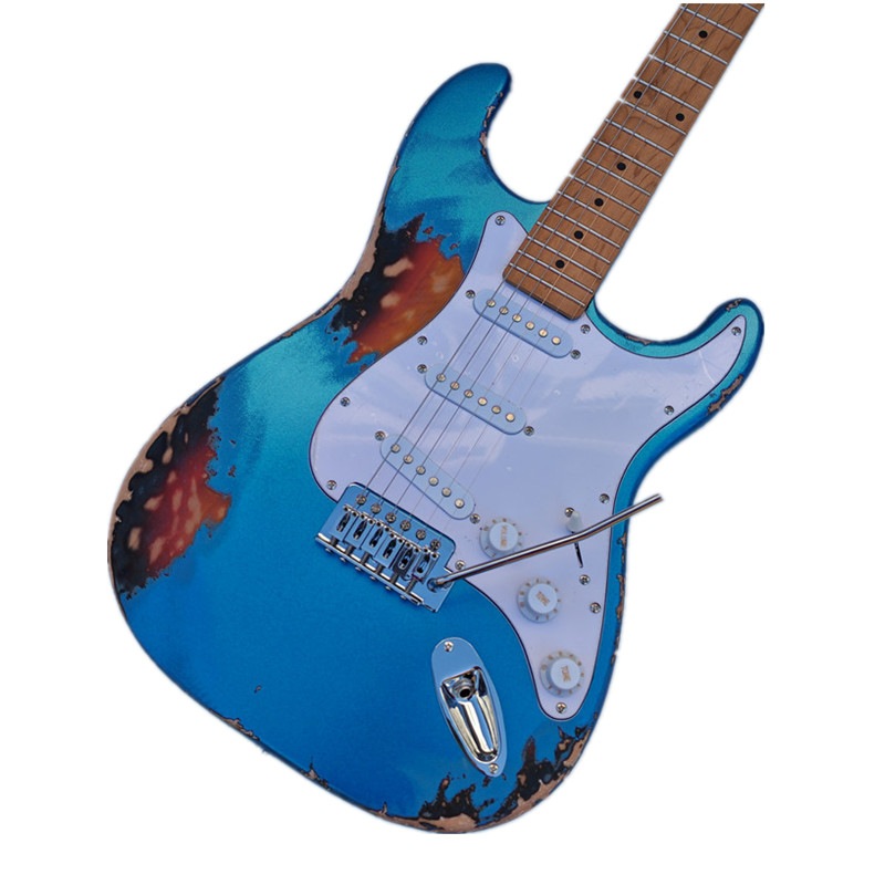 青復古6弦単揺エレキギターを作り橈木琴体メープルネック焼き BJ693 16,200円