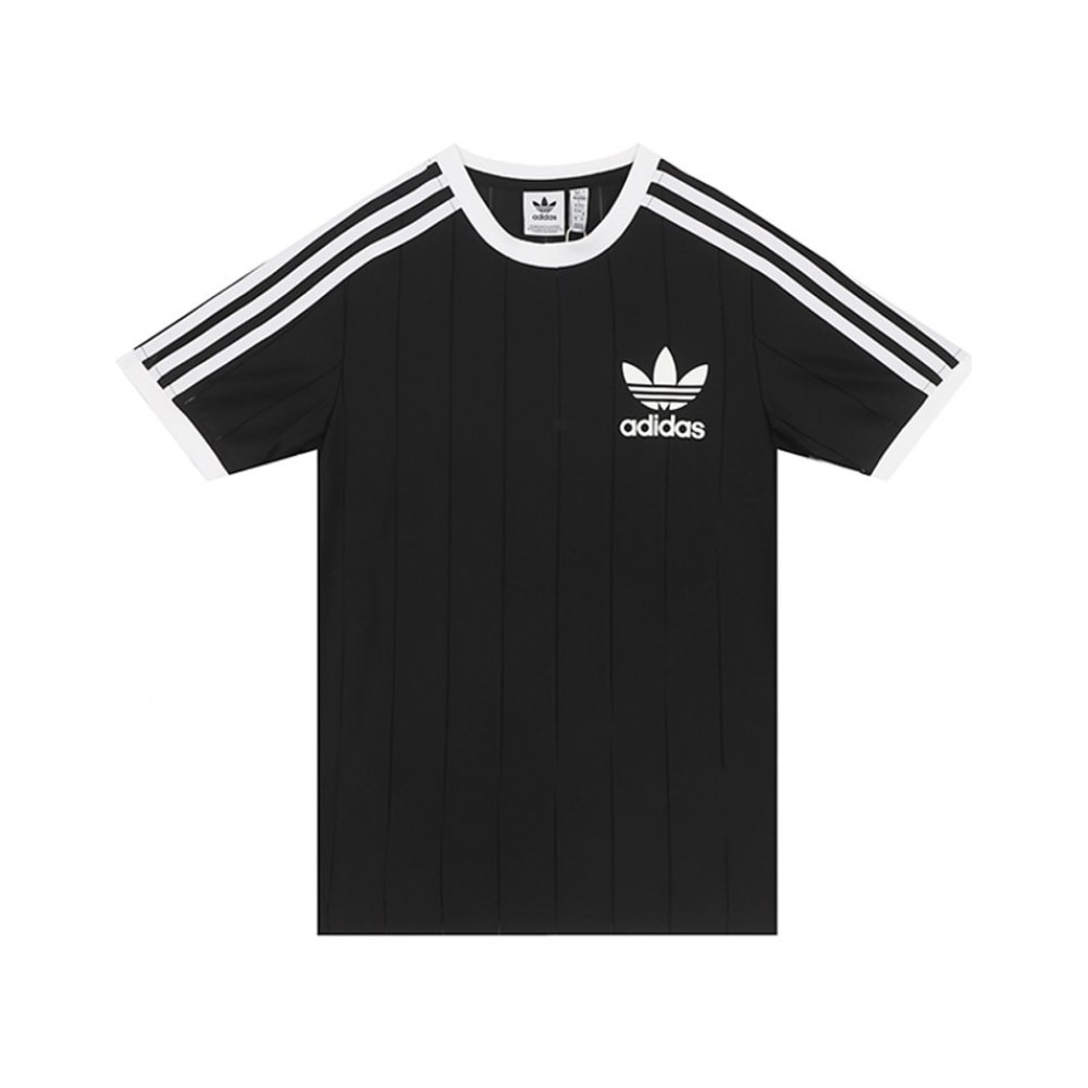 アディダス W ショートスリーブ T シャツアディカラー 3 ストライプピンストライプ T シャツ