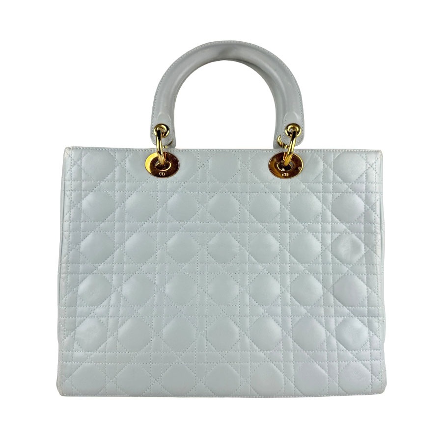 クリスチャンディオール Christian Dior ハンドバッグ ショルダーバッグ レディディオール レザー ライトブルー ゴールド レディース z6721