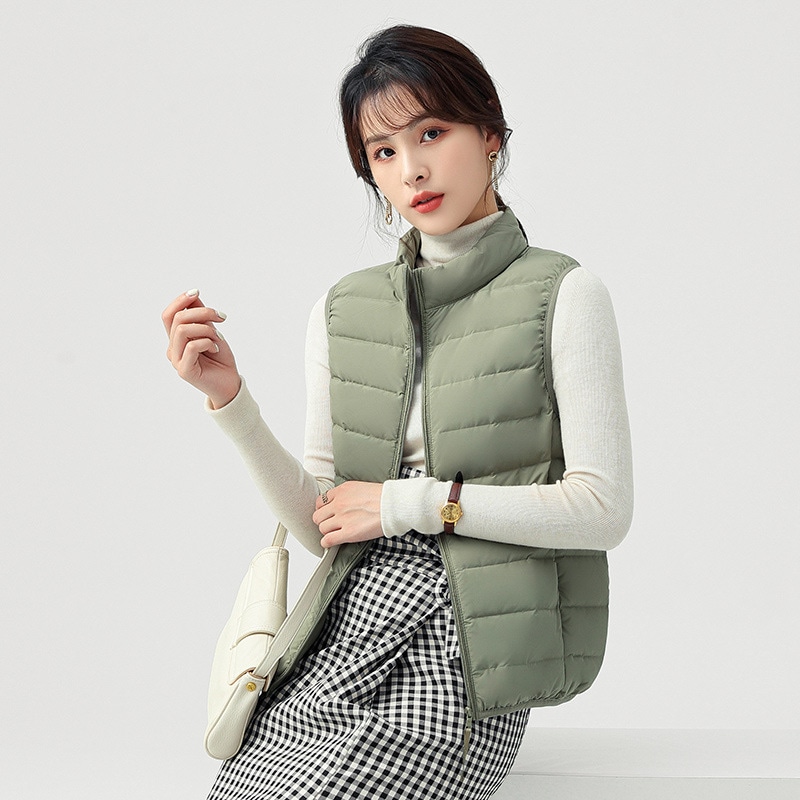 新入庫 セール ダウンベスト レディース ベスト 袖なし トップス 無地 ダウンコート キルティング チョッキ ジレ カジュアル 薄手 通勤通学 おしゃれ