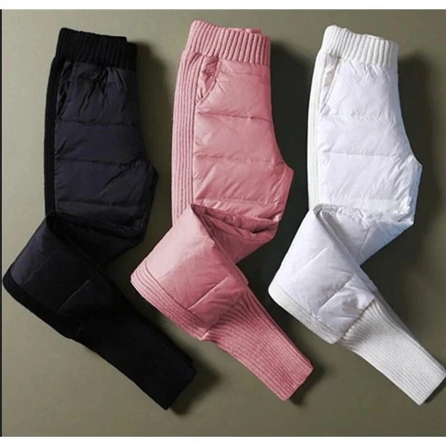 【3日内出荷】ダウンパンツ レディース 中綿パンツ 厚手 長ズボン 冬 防寒 ボトムス ハイウエスト カジュアル ダウンジャケット コート