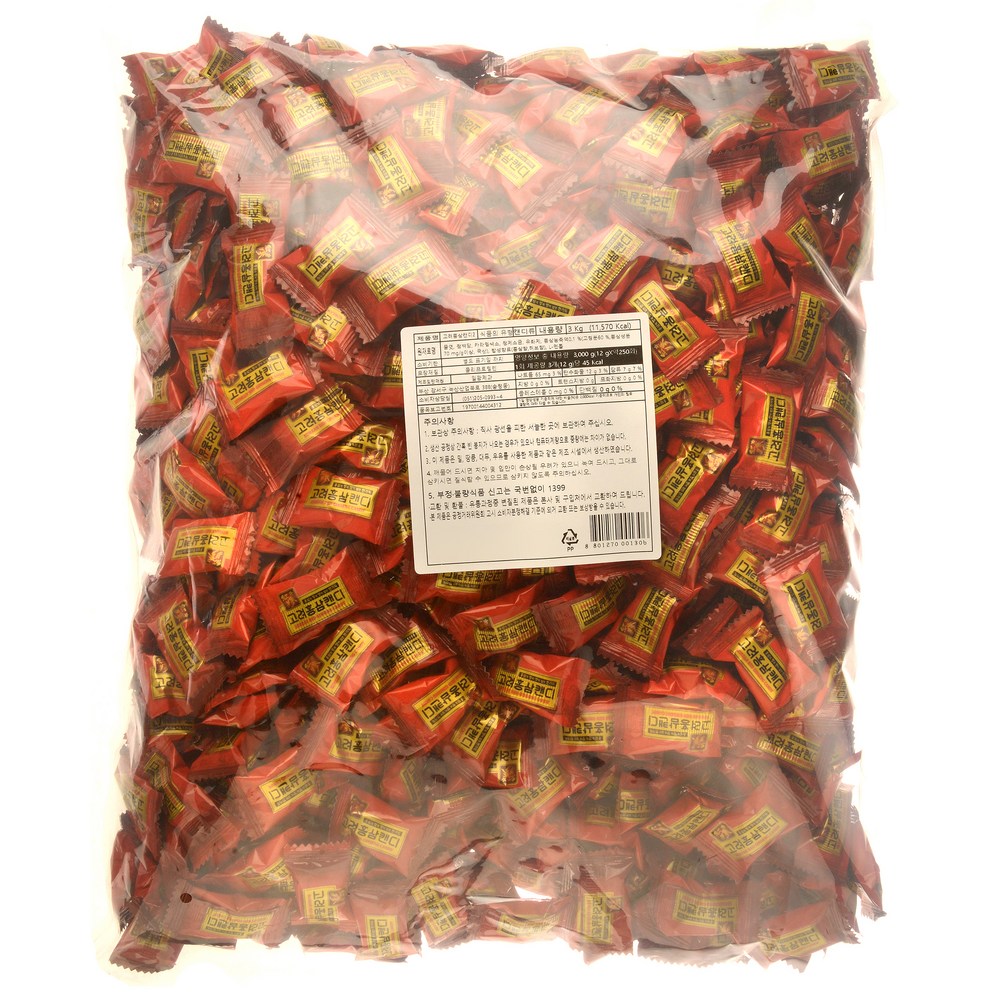 日光菓子高麗紅参キャンディ3kg1個