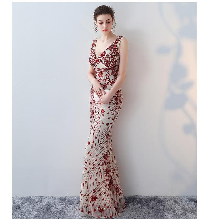 エレガント セクシー マーメイドラインドレス マキシ丈ワンピース フォーマルドレス 女子会 謝恩会