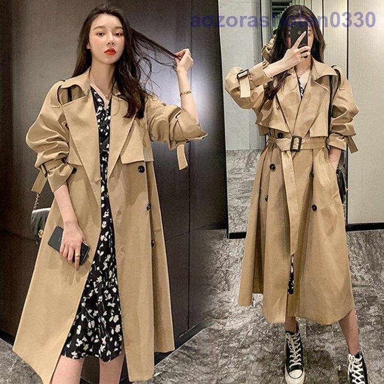 トレンチコート レディース 40代 ロング丈ジャケット スプリングコート 春コート ライトアウター