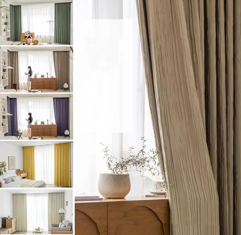 韓国ファッション カラーカーテン 遮光カーテン断熱 遮光 省エネ無地 UVカット防音 断熱 プリーツインテリア雑貨 高級 部屋の組み合わせ現代風シンプル遮光カーテン