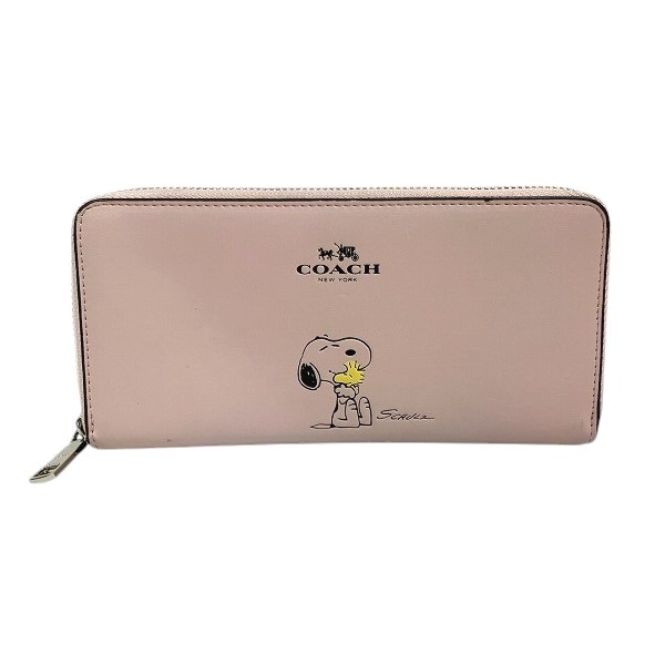 コーチ COACH スヌーピー ラウンドファスナー F53773 長財布 【中古】