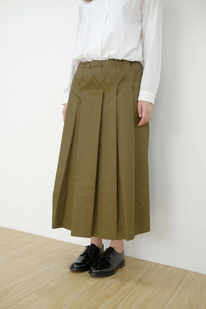 STAMP AND DIARY タックプリーツスカート (khaki)