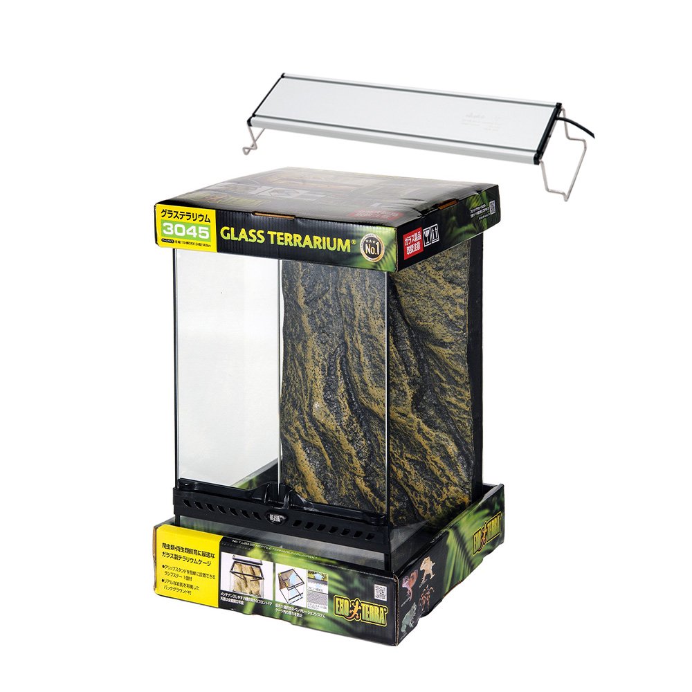 爬虫類ケージ　ＧＥＸ　エキゾテラ　グラステラリウム　３０４５　＋　アクロ　ＲＥＣＴＡＮＧＬＥ　ＬＥＤ　ＢＲＩＧＨＴ　３００　ＣＲＣ17―15―05―30―00