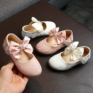 との子供の漫画フローラルビッグボウプリンセス1-6歳の女の子の小さな革の靴