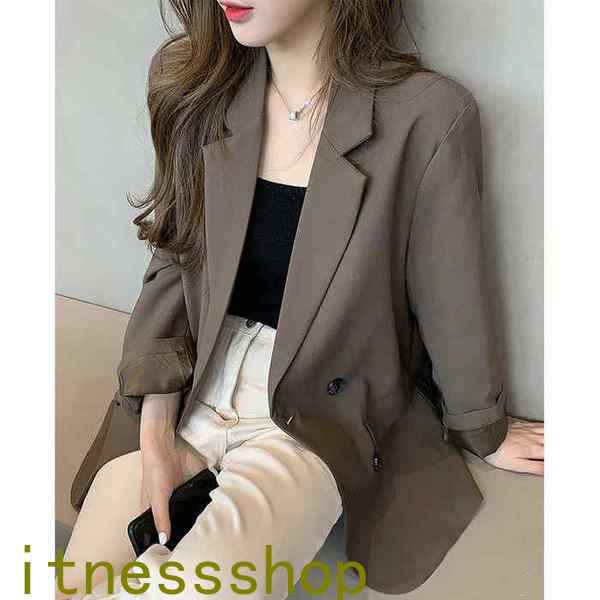 新生活 スーツジャケット レディース 春秋新作 長袖ブレザー 黒 スーツ 40代 カジュアル テーラードジャケット ゆったりアウター 春コート 着痩せ 通勤 オシャレ韓国風 30代 50代