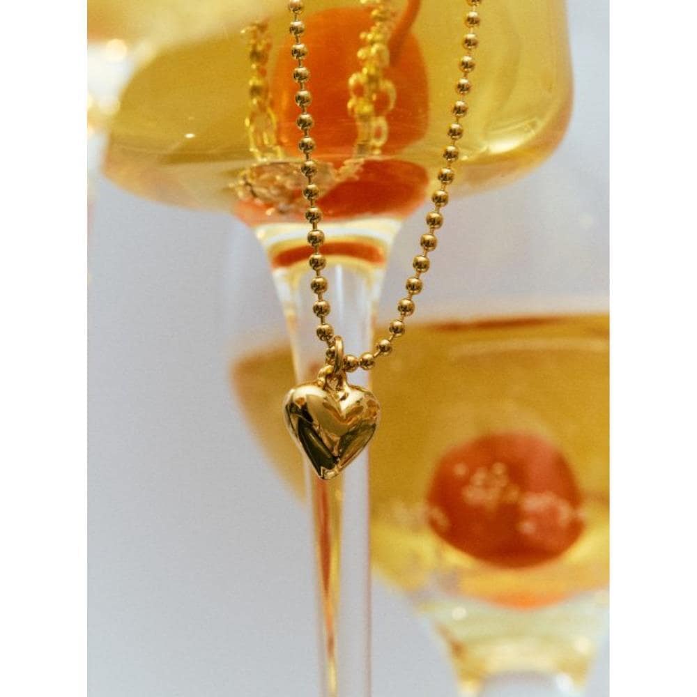 VINTAGE HOLLYWOOD Petit Heart Ball Chain Necklace VH2313