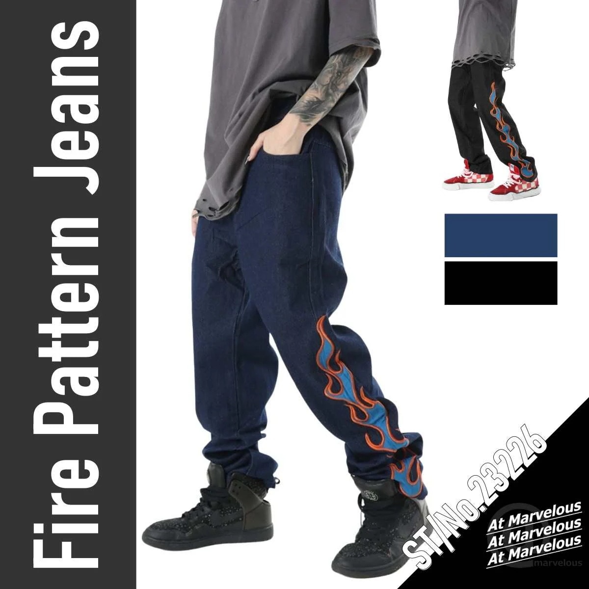 ファイアーライン デニムパンツ メンズ ジーンズ ワンウォッシュ ロング ボトムス ストリートファッション Gパン