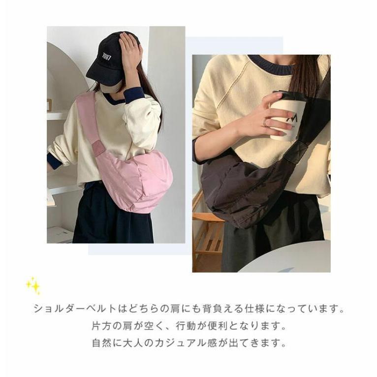 ボディバッグ レディース 大きめ ショルダーバッグ 斜め掛け ナイロン製 スポーティー 太ベルト 大きめ 防水 肩掛け カジュアル おしゃれ