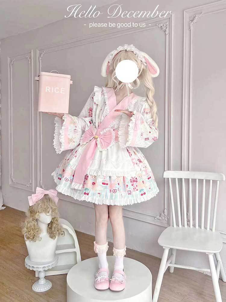 【ギフトベア】ベアビスケット オリジナル 和風 ロリータ ロリータ メイド 和風 本格ドレス かわいい
