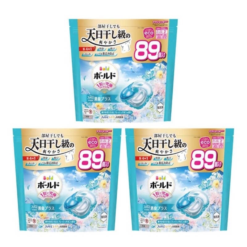 P＆G　(ケース販売) ボールド ジェルボール4D 爽やかフレッシュフラワーサボンの香り つめかえ テラジャンボサイズ 267個 (89個×3)