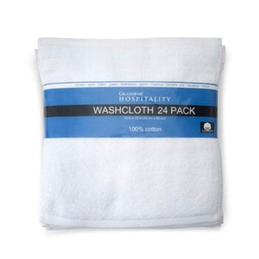 【倉庫直送】グランデュール ホスピタリティ 業務用 ウォッシュタオル 24枚パック x 2個セット