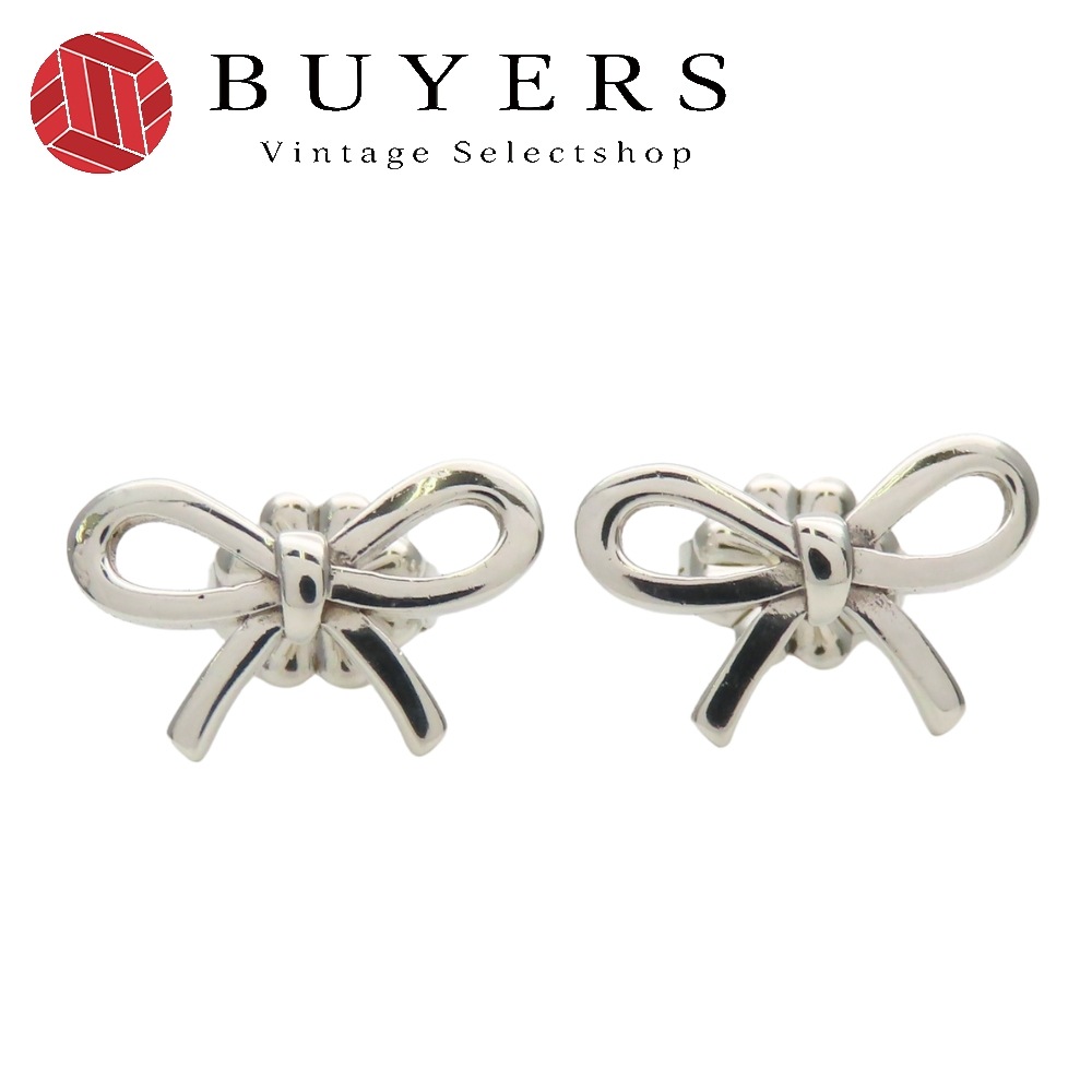 中古 ピアス リボンモチーフ シルバー925 約1.43g シルバー アクセサリー 可愛い 小物 レディース 女性
