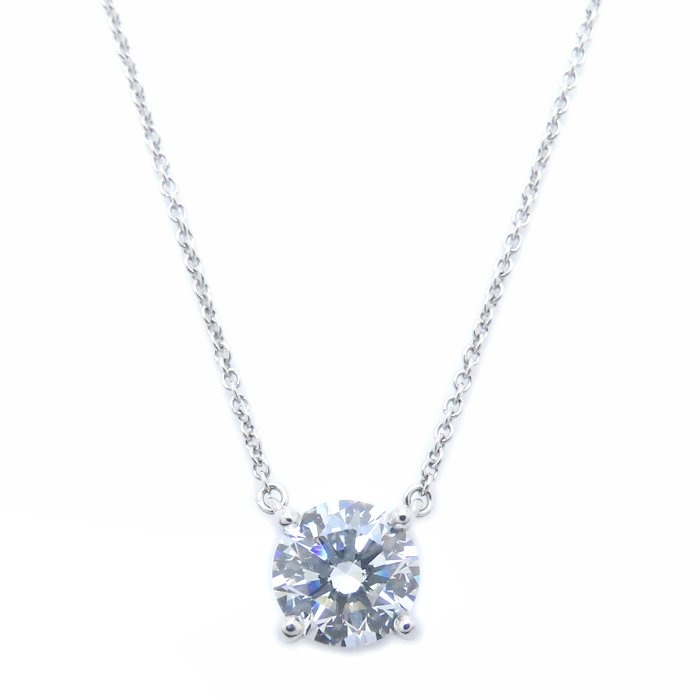 ソリティア ネックレス 一粒ダイヤモンド1.25ct H.VS1.3Excellent Pt950プラチナ レディース/294603【中古】