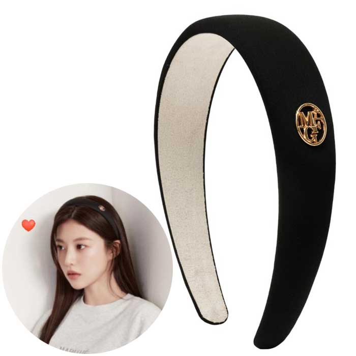 marithe francois girbaud サークルロゴ サテン ヘアバンド ブラック/韓国ファッション/おしゃれ/カチューシャ/キャラクター/前髪/髪留め/レディース/かわいい 5,605円