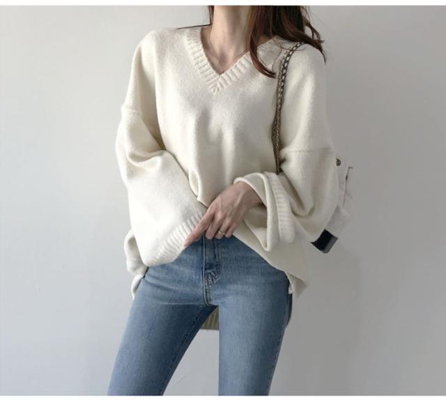 【短納期】ドルマン ニットトップス レディース ロング丈 ラウンドネック プルオーバー きれいめ