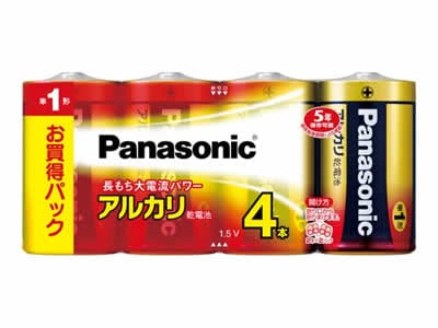 パナソニック アルカリ乾電池 単一型（1.5V）4本組 LR20XJ/4SW 1ケース30パック（120本） ナショナル【送料無料】