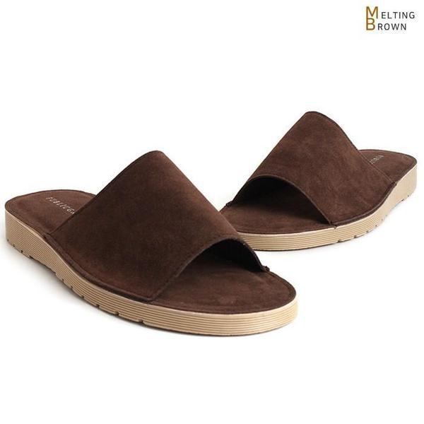 メンズ夏スリッパ スウェード ビーチサンダル OP01