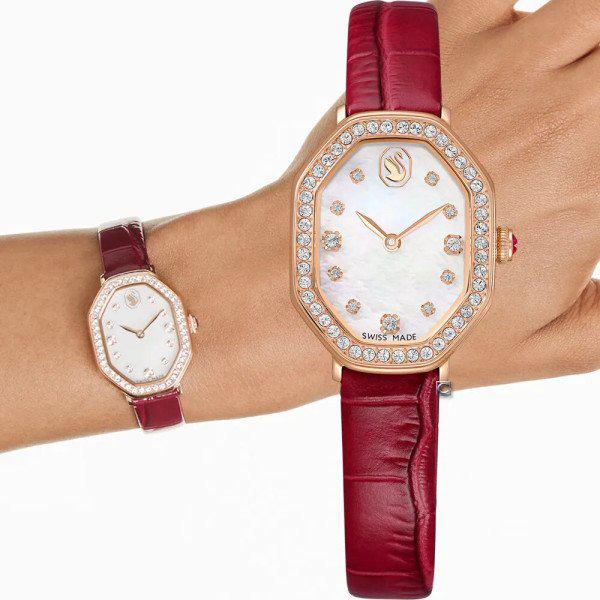 国内当日発送 時計 SWAROVSKI 5730373 Dextera クリスタル 女性 レザー時計 女性時計 女性時計