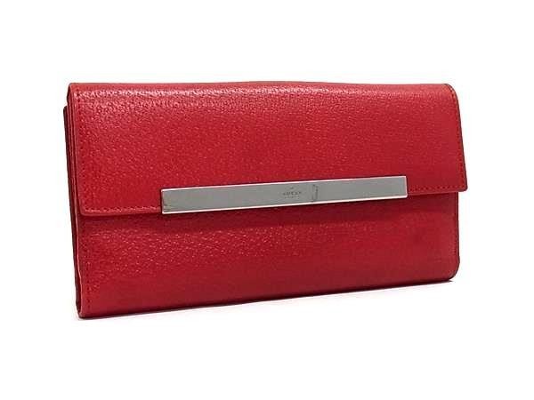 長財布 035 2031 2065 レザー - Wホック 2つ折り シルバー金具 レッド系 ウォレット ラウンドファスナー 人気 ブランド プレゼント メンズ レディース【本物保証】
