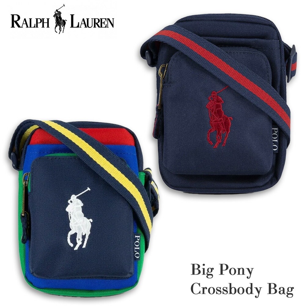 ビッグポニー ショルダーポーチ メッセンジャーポーチ 9AR011 ショルダー ボディ バッグ コンパクト 小さめ ラルフ ユニセックス レディース メンズ ネイビー マルチ クロスボディバッグ ポ