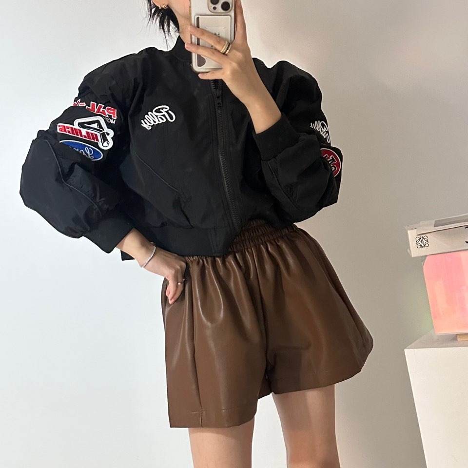 [肩パッドO/2col] パリー パッチ フライトジャンパー クロップ ジャンパー