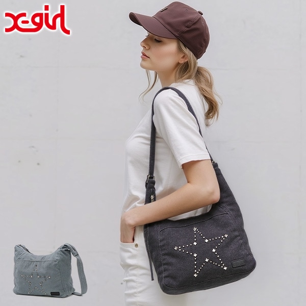 セール ショルダーバッグ レディース A4 小さめ 斜めがけ 軽量 大人 ワンハンドル Y2K 星 STUDDED DENIM SHOULDER BAG 105252053013