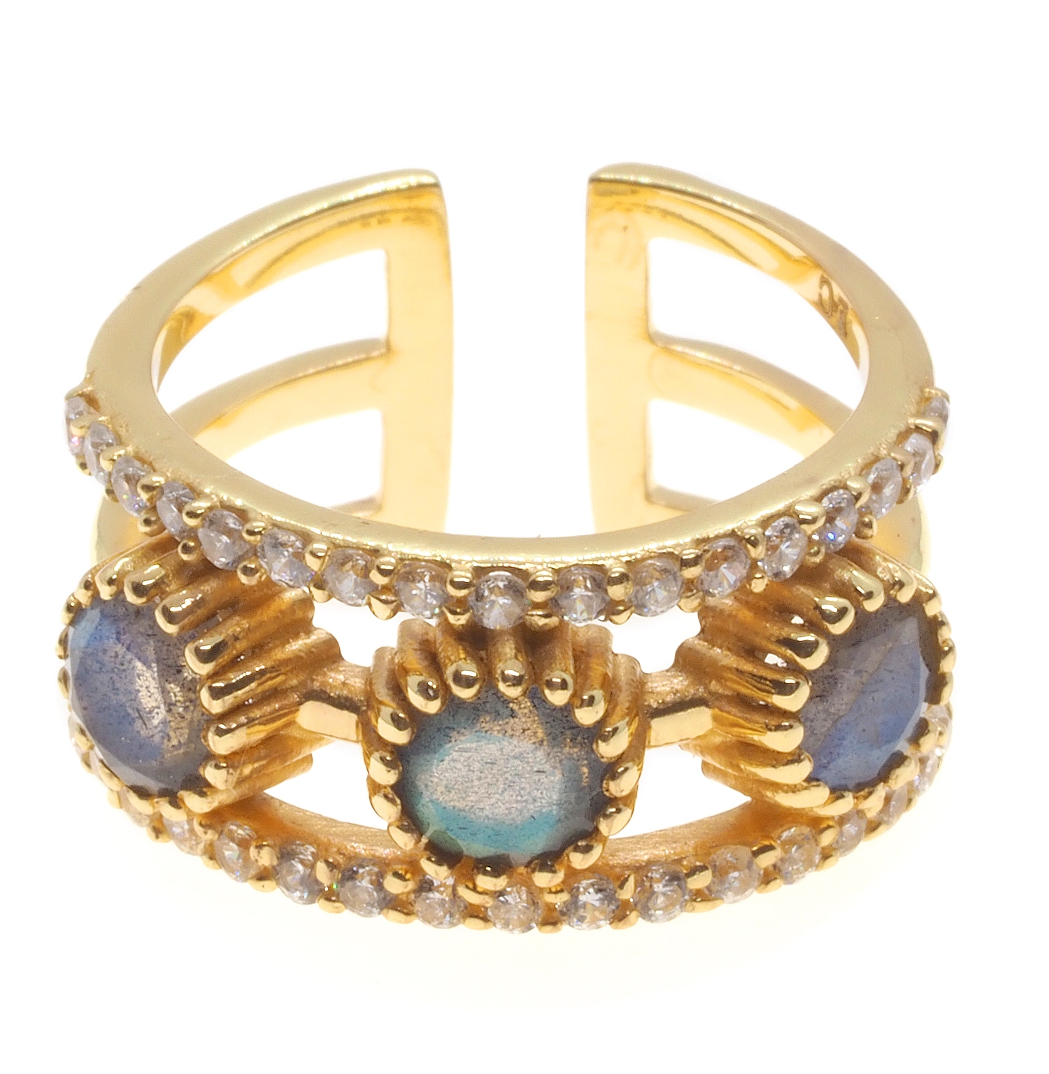 天然石ゴールドリング ラブラドライト 感性を高める石 8,100円