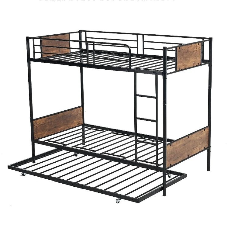 パイプベッド シングル 木 収納 北欧風 子供部屋 スチール 耐震 ベッド SDG China