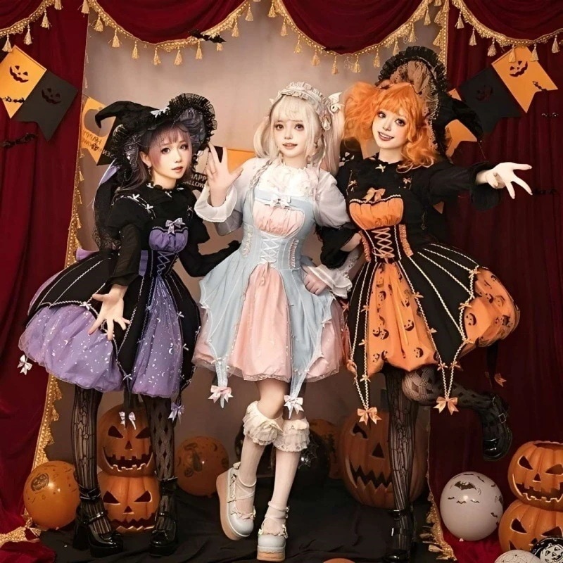 ロリータ レディース メガ割 かぼちゃ 大人気 ロリータ セット セクシーかわいいコスプレ 欧米風 無料！ ワンピース ワンピース ハロウィン衣装 ハロウィン