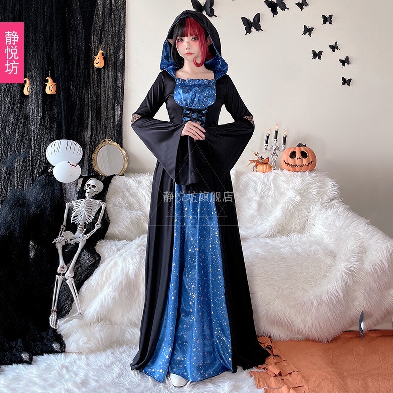 ハロウィン 大人用 コスプレ 魔女 マジシャン ローブ 吸血鬼 魔女 コスチューム ダンス ドラマ クイーン コス 服