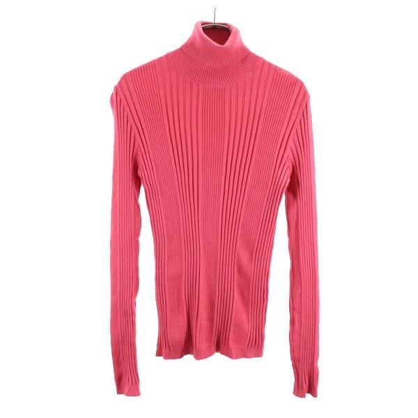 イタリア製 長袖 ハイネック セーター S ピンク系 ニット レディース