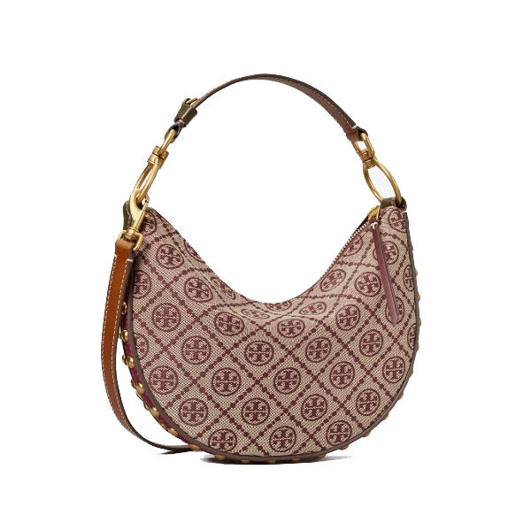 T Monogram Jacquard Studded Mini Crescent Bag 138884