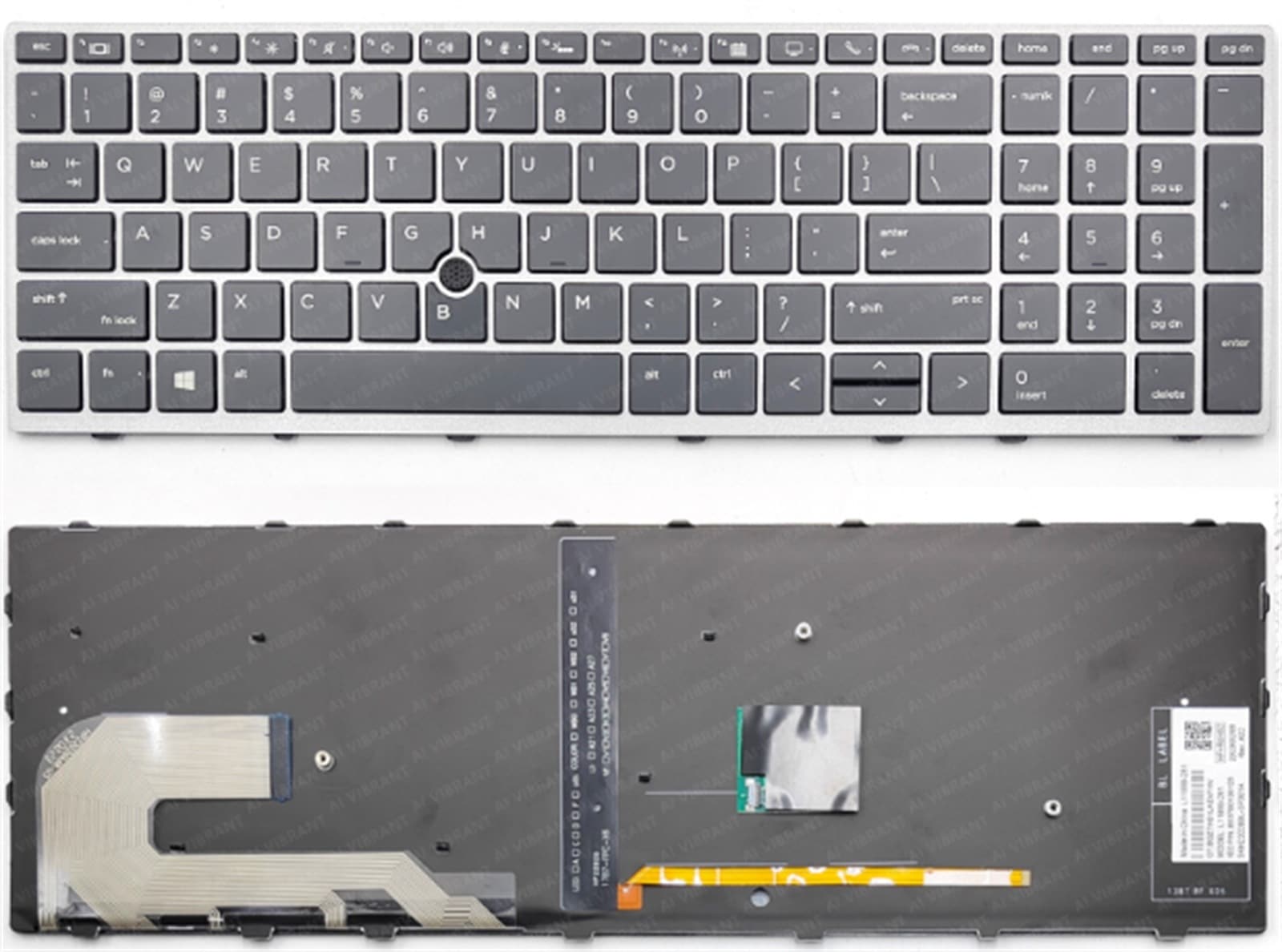 ノートパソコンキーボード 855 15U G5 850 G5 ZBOOK G5 対応 HP ノートとの互換性あり ノート修理交換用英語キーボード バックライト付