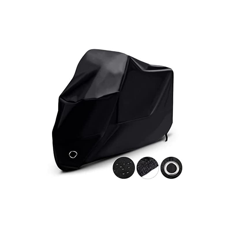 LIHAO バイクカバー 大型 防水 耐熱 紫外線防止 通気 盗難防止 携帯便利 収納バッグ付き スクーター カバー