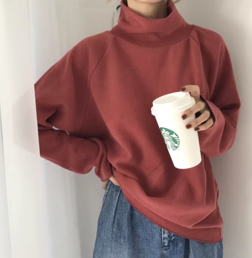 トップス デート モテアイテム ニットソー 長袖 タートルネック リブ コットン 大人可愛い きれいめ 上品 おしゃれ かっこいい 大人可愛い ラブリー キュート ガーリー クール モード系 セクシー