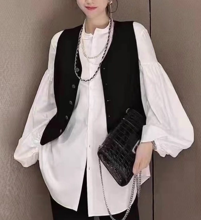 トップス デート モテアイテム シャツ 長袖 ボリュームスリーブ コットン 大人可愛い きれいめ 上品 おしゃれ かっこいい 大人可愛い ラブリー キュート ガーリー クール モード系 セクシー