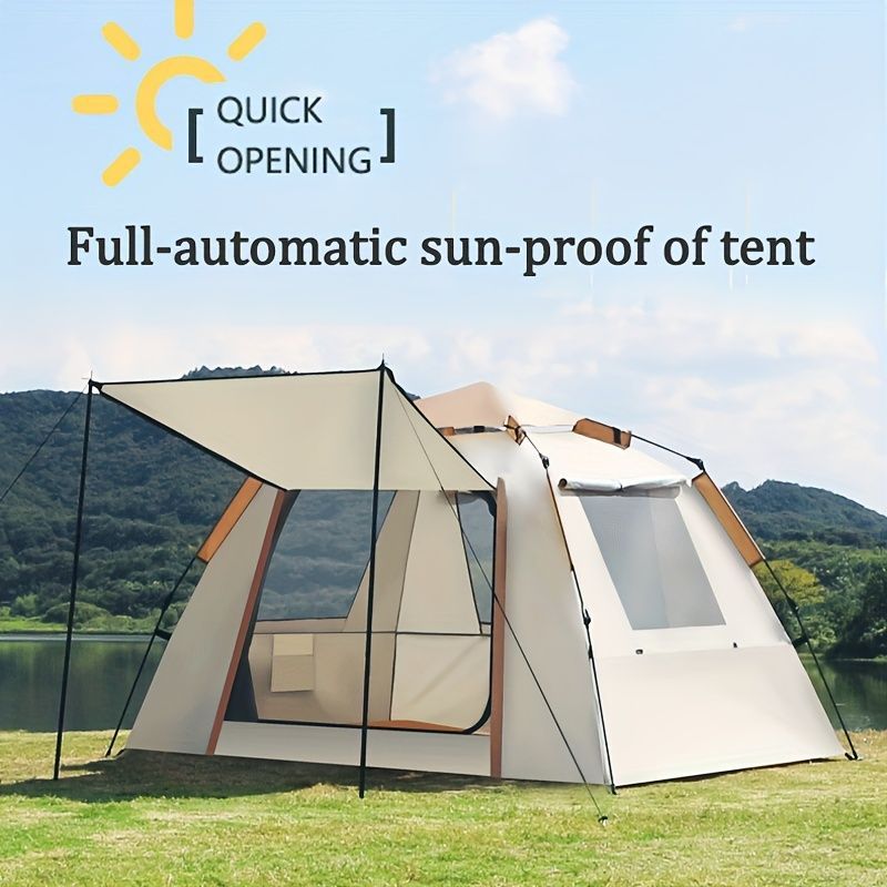 折りたたみテント アウトドア キャンプ 日除け 屋根 サンプルーフ付き オーバーナイト ビーチ ピクニック ハイキング用 ポータブル BBQ 快適 サンカット 防水 厚手 テント 人気 シンプル 大空