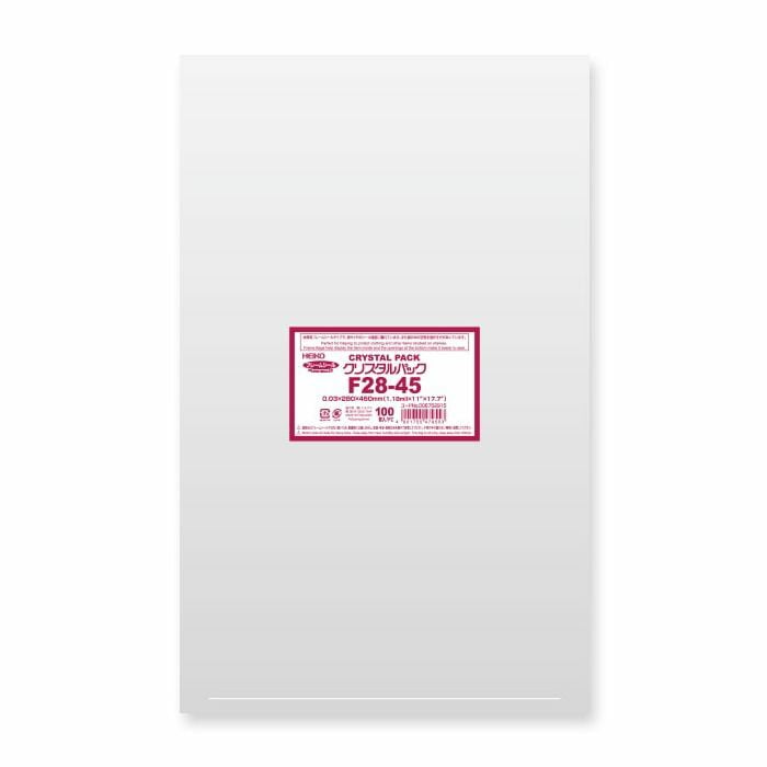 （まとめ買い）シモジマ HEIKO OPP袋 クリスタルパック POD F28-45（フレームシール） 100枚 幅280x高450mm 006752915 [x3セット]
