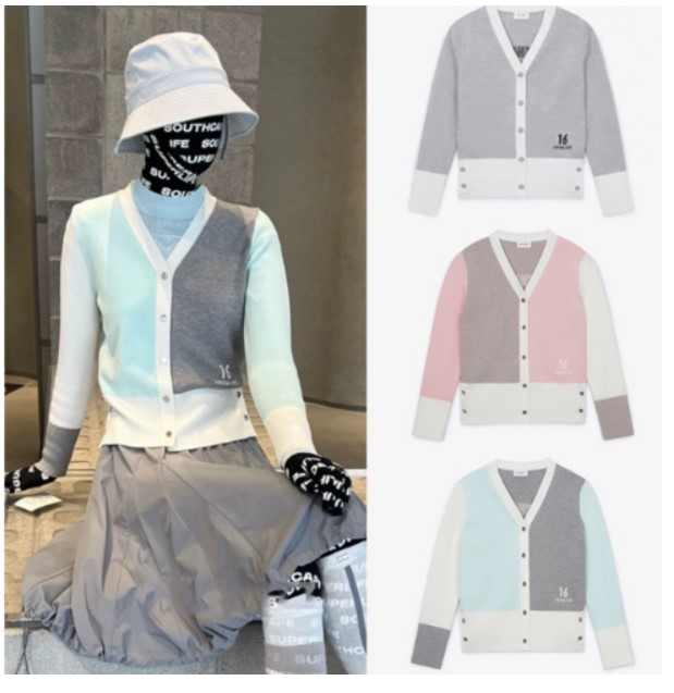 ゴルフウェア レディース ゴルフ ニット カーディガン 韓国百貨店販売中