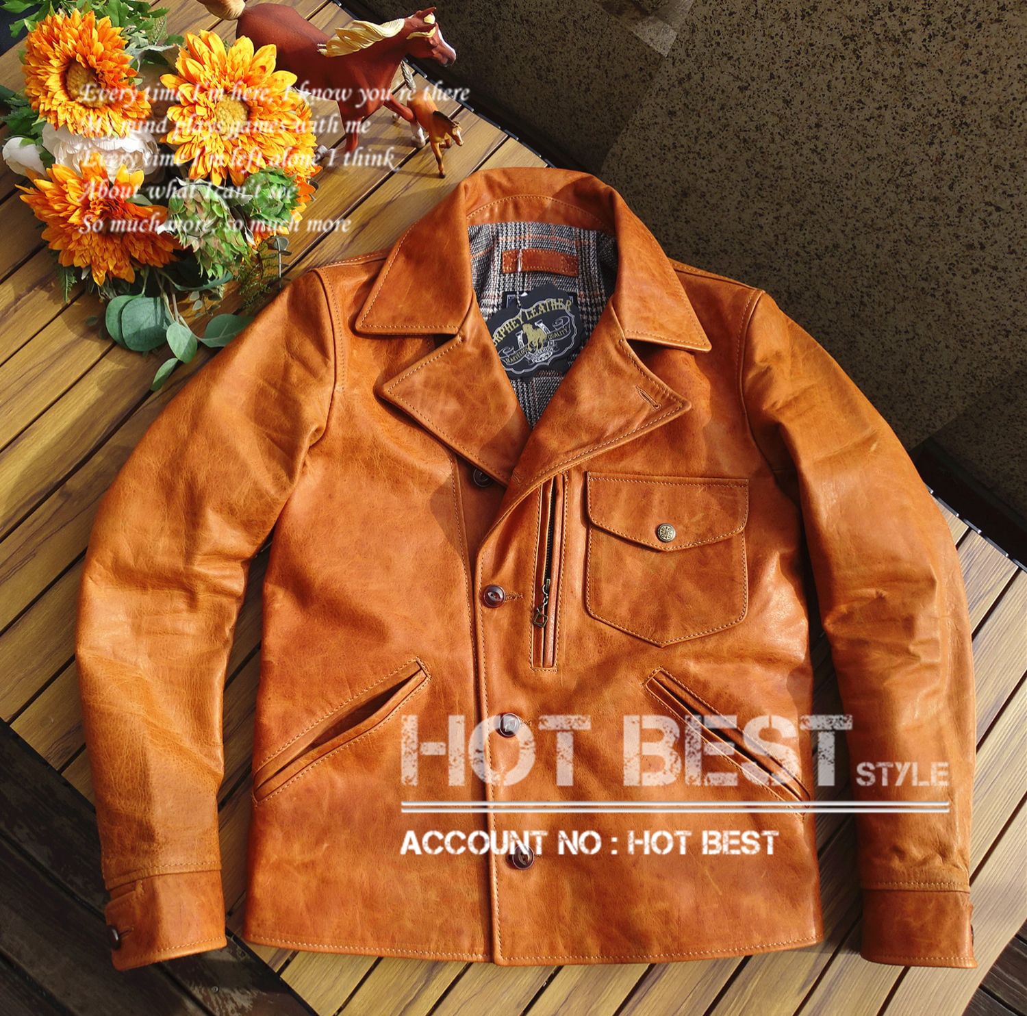 1.1mm ホースハイド 復刻40s アビエイタースタイル バラ傷 レザージャケット ギフト メンズ 革ジャン 通勤 植物鞣し馬革